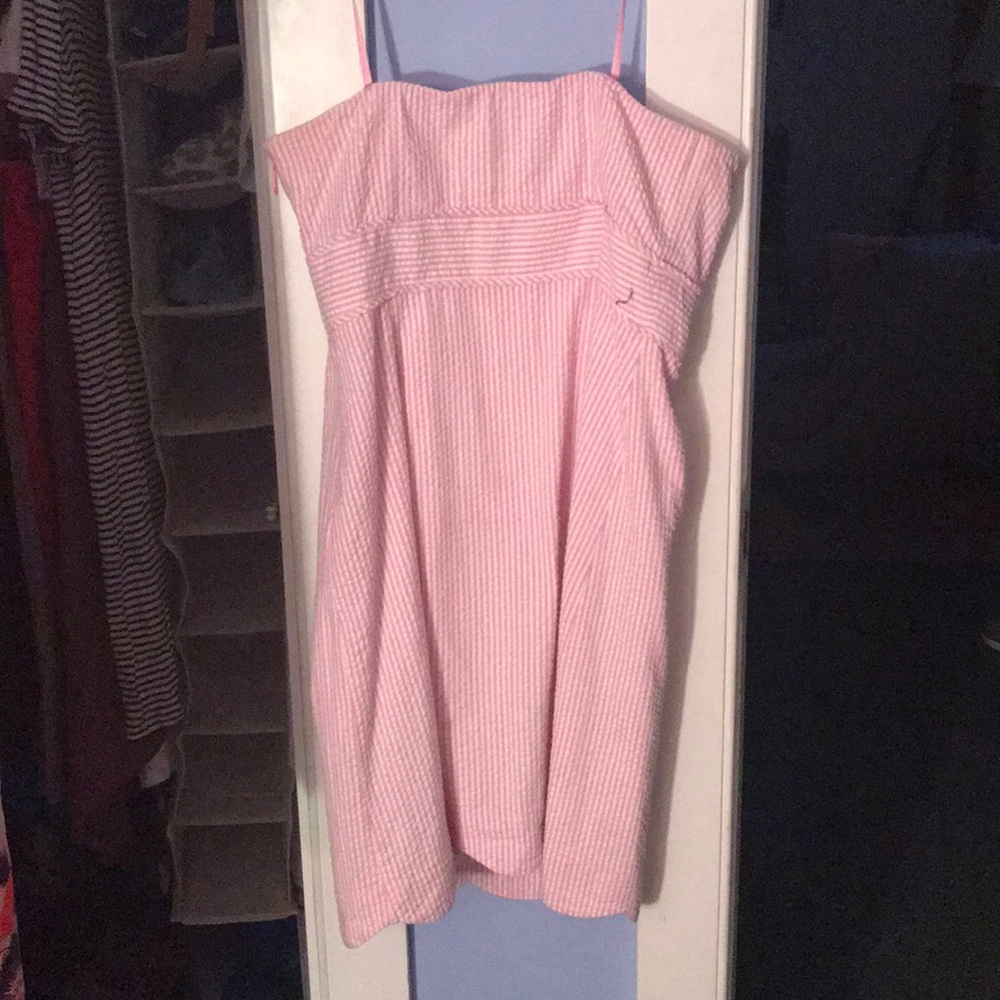Vineyard vines pink seersucker Carolyn dress